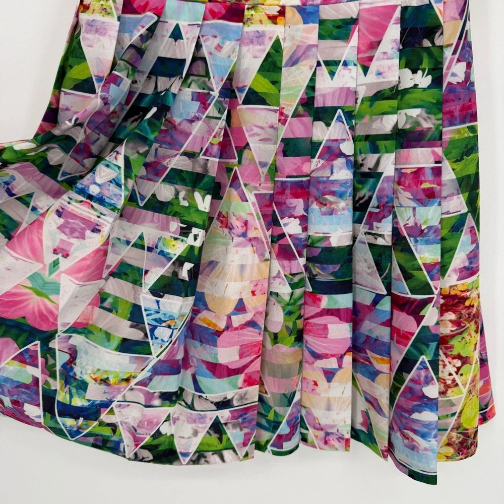 AMANDA UPRICHARD‎ STRAPLESS MINI DRESS GEOMETRIC PLEATED MEDIUM FLASHY CHIC